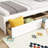 Twin Size L-Shaped Bookcases Bed With Power Outlets, USB Charging Ports,Two Drawers-731472099