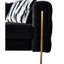 Canapé en velours noir avec accoudoirs carrés et tissu, l 84,25 po, coussins amovibles en mousse multi pour salon, l 84,25 po-831810815