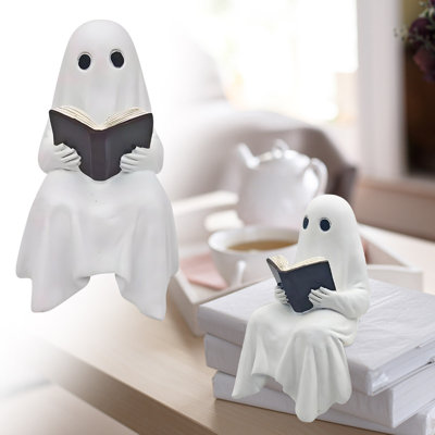 Halloween Decor Halloween Ghost Reading Statue Ornament Resin Crafts Home Decoration