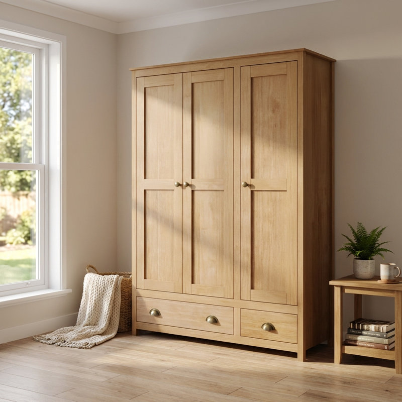 Armoire en bois massif Topazio 53,3 "3D2S, Naturel