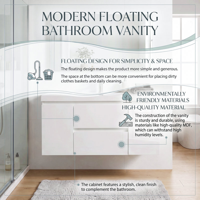 48" Floating Bathroom Vanity With Sink