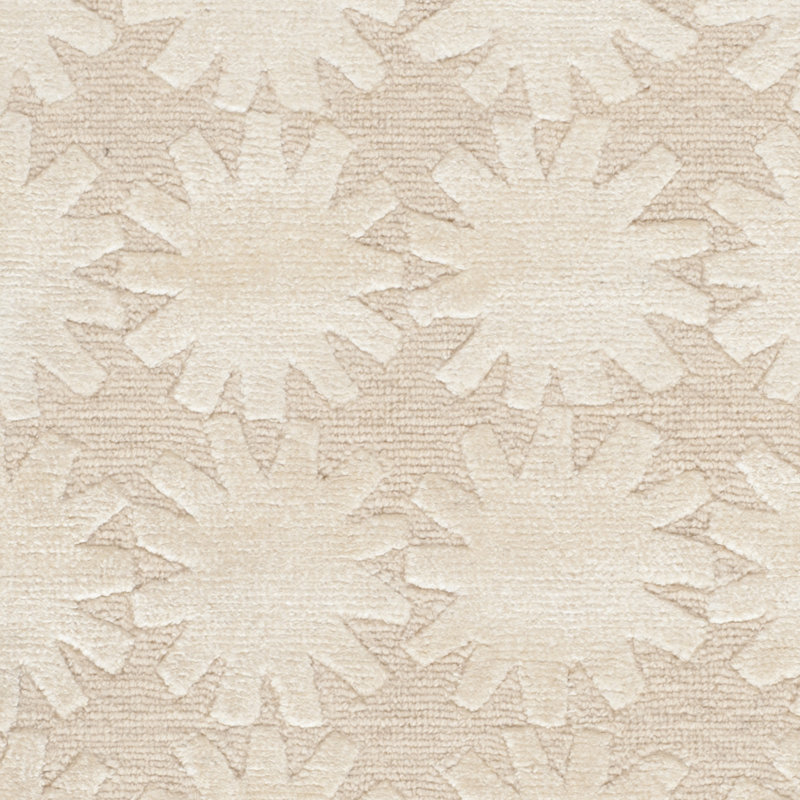 Tapis ivoire / beige noué à la main, Rectangle 3 pi 9 po x 5 pi 9 po