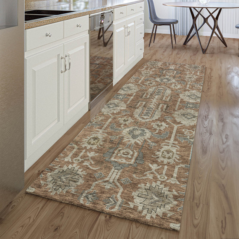 Premium Machine Washable Prisco Paprika Rug, Runner 2'3" x 7'6"