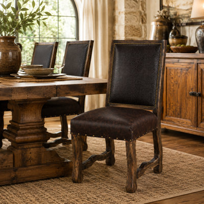 Sierra Croc Embossed Leather Dining Chair