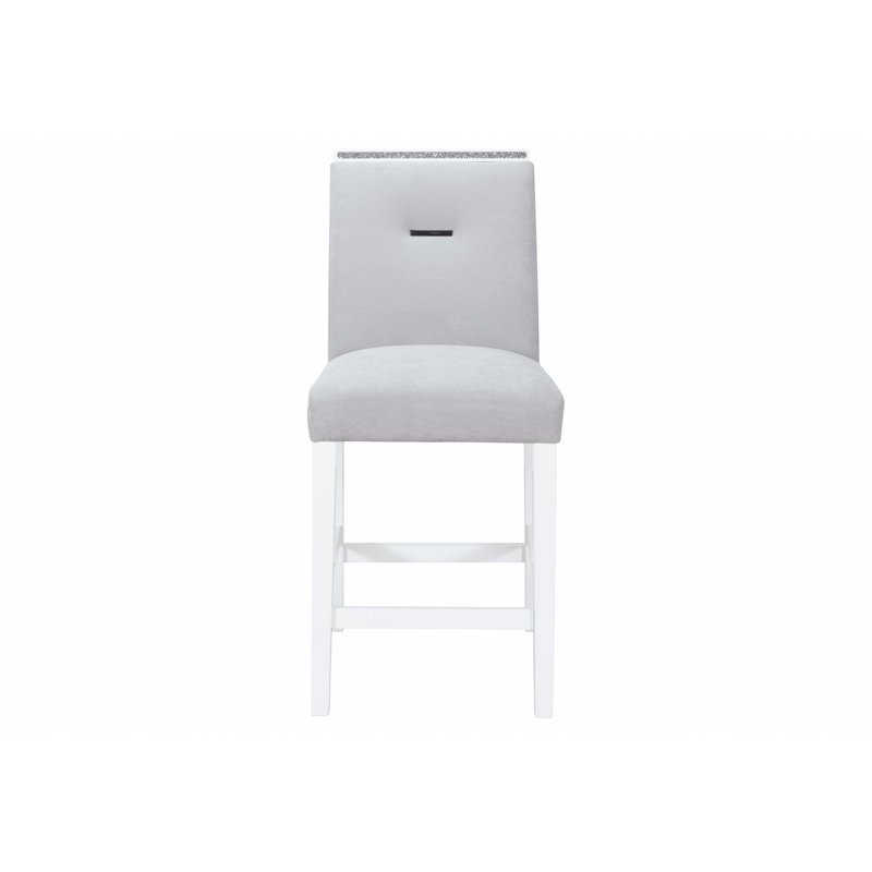 2 tabourets de bar pour l'extérieur, Siège gris / cadre blanc