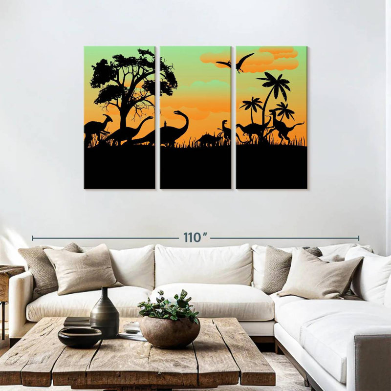 Silhouette de dinosaures Brampt, H 48 po x l 74 po