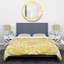 Yellow Ikat Ogee - Ensemble de housse de couette abstrait - Microfibre de polyester-1465995053