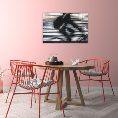 «Dynamic Snow Ride», impression d'art contemporain abstrait zébré