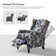 Celia Upholstered Manual Recliner with Classic Wing Back and Solid Vase-Shape Wooden Legs