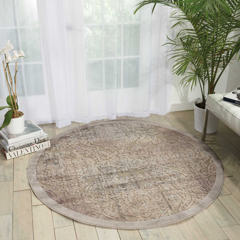 Tapis gris Marty, Rond 5 pi 3 po