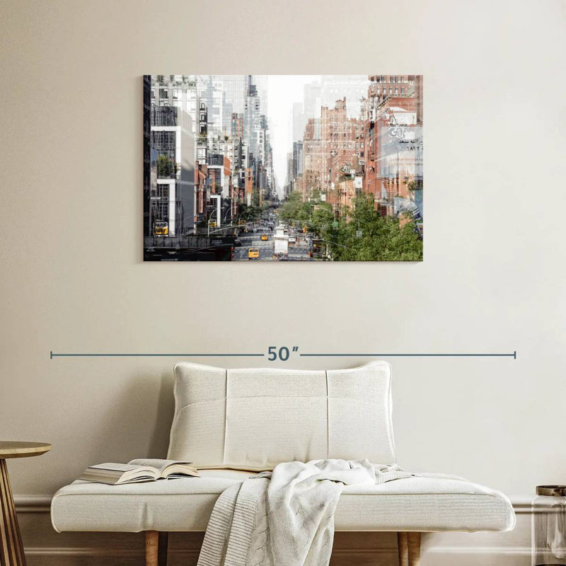 Abstraction urbaine de Sirci, bâtiments de Manhattan, H 24 po x l 36 po