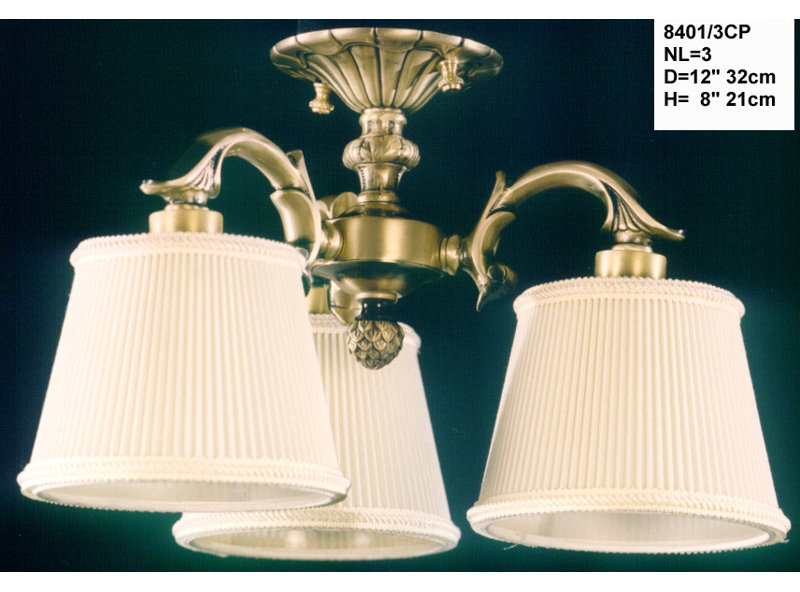 Cranmer Glass Semi Flush Mount, Polished Brass