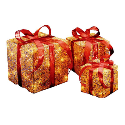 Pre-Lit Sisal Gift Box Assortment
