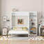 Élégant grand lit escamotable mural avec tablettes à 5 niveaux et tête de lit blanche - Meuble peu encombrant et élégant pour les petits espaces-856445183