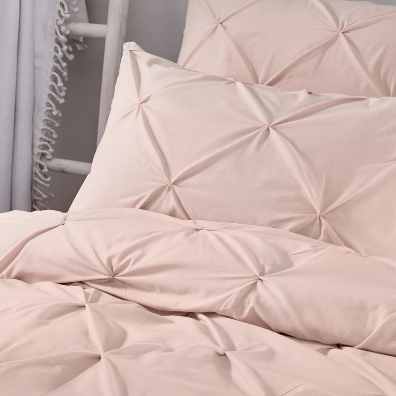 Roulf Polyester No Pattern Duvet Cover Set with Pillowcases Included, Single Duvet Cover + 1 Standard Pillowcase, Blush