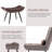 Solara Modern Accent Chair with Ottoman, Velvet Upholstered Wingback Chair, Armless Leisure Chairs-308315889