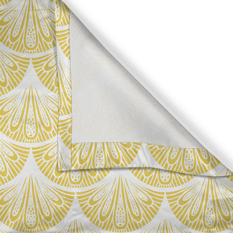 Yellow White Grommet Curtain Decorative 2-Panel Window Drapes, 50"x72", Earth Yellow White, 50" W x 72" L