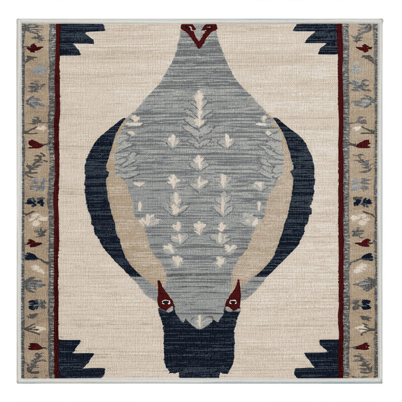 Tapis lavable aux yeux rouges, Carré 6 pi