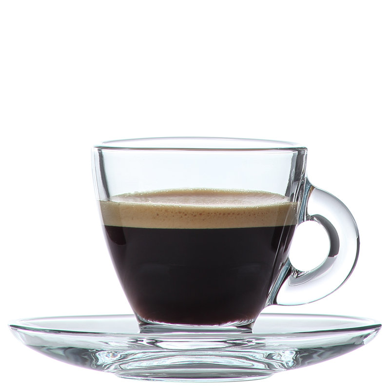 Ensemble de verres et de soucoupes à espresso LAV 12 pièces, tasses à espresso transparentes de 3,25 oz
