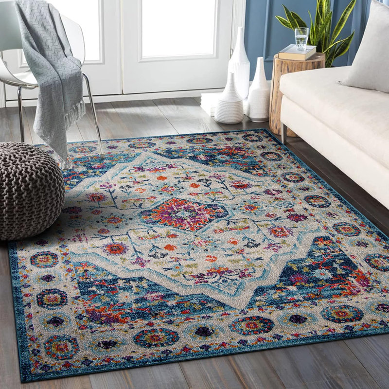 Soft Medium Pile Area Rugs Living Room Carpet Pad Oriental Vintage Rug Non Slip Entryway Rug 7657, Rectangle 120 x 170 cm