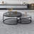 Banvra 2-piece Round Nesting Tables Modern Wood Gray & Black Round Nesting Coffee Table for Living Room-677386088