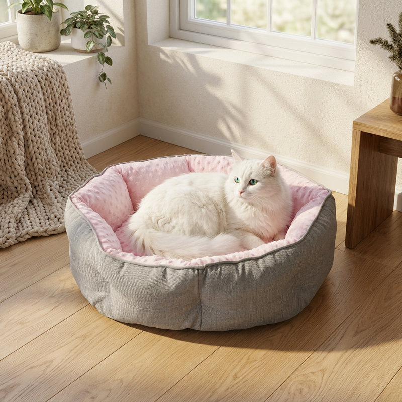 Nestle Pink Comfort Pillow Cat Bed