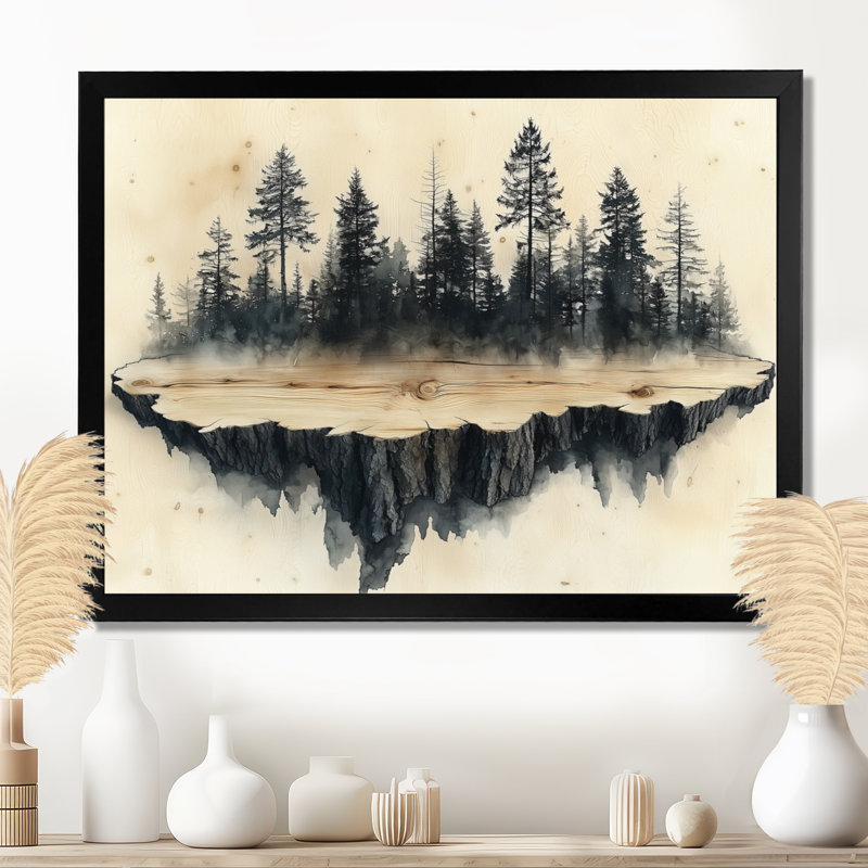 Gentree - Landscapes Canvas Art Print, H 30 po x l 40 po, Cadre photo noir