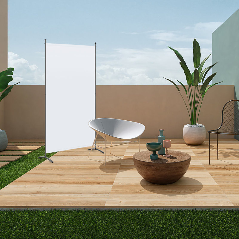 Riggins 80cm W x 180cm H Single Panel Room Divider, Natural