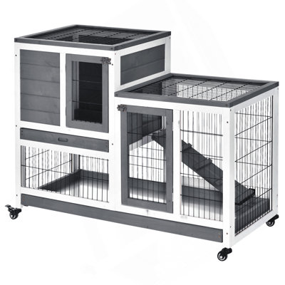 Cage à lapin surélevée en bois Pawhut