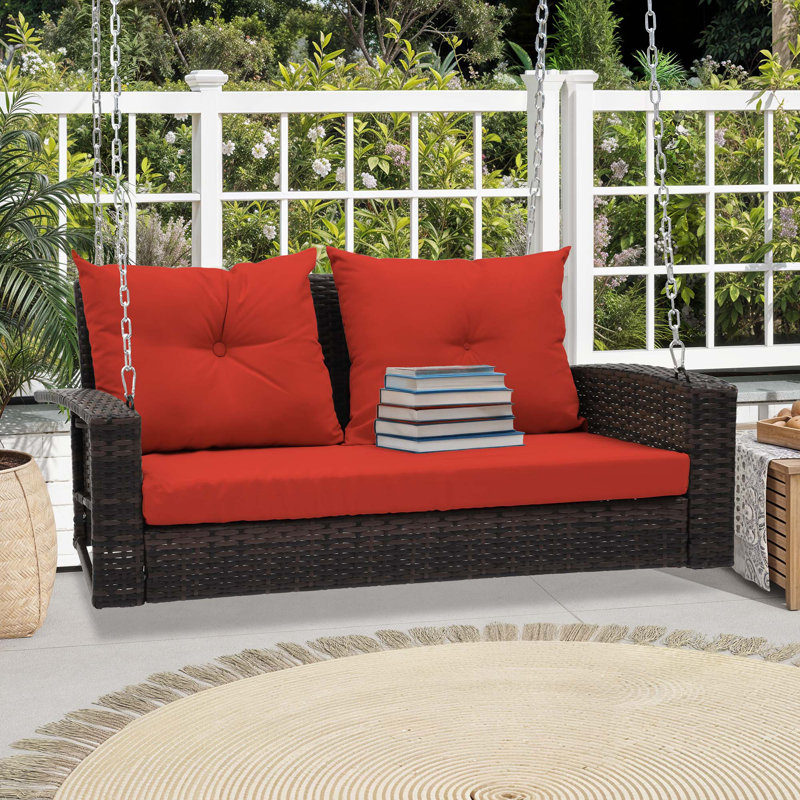 Balancelle pour 2 personnes, Brun / rouge
