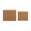 Ensemble de 2 tables basses gigognes en bois, style cube, en MDF avec autocollant imitation bois, idéales pour les petits espaces - Entièrement assemblées, parfaites pour le salon ou la chambre.