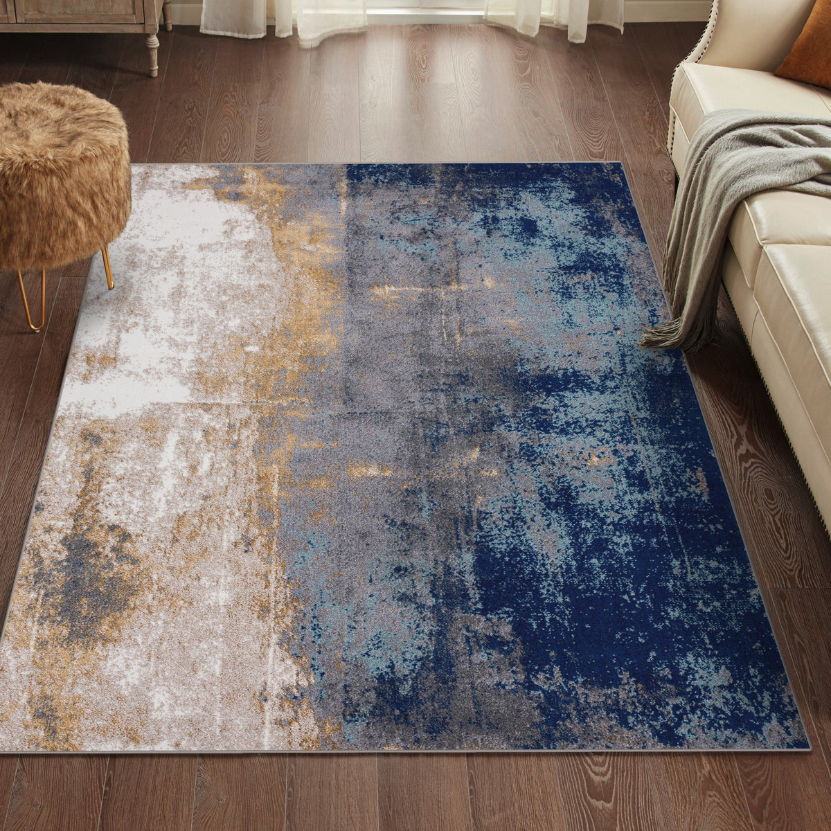17 Stories Elrosa Blue Area Rug & Reviews | Wayfair