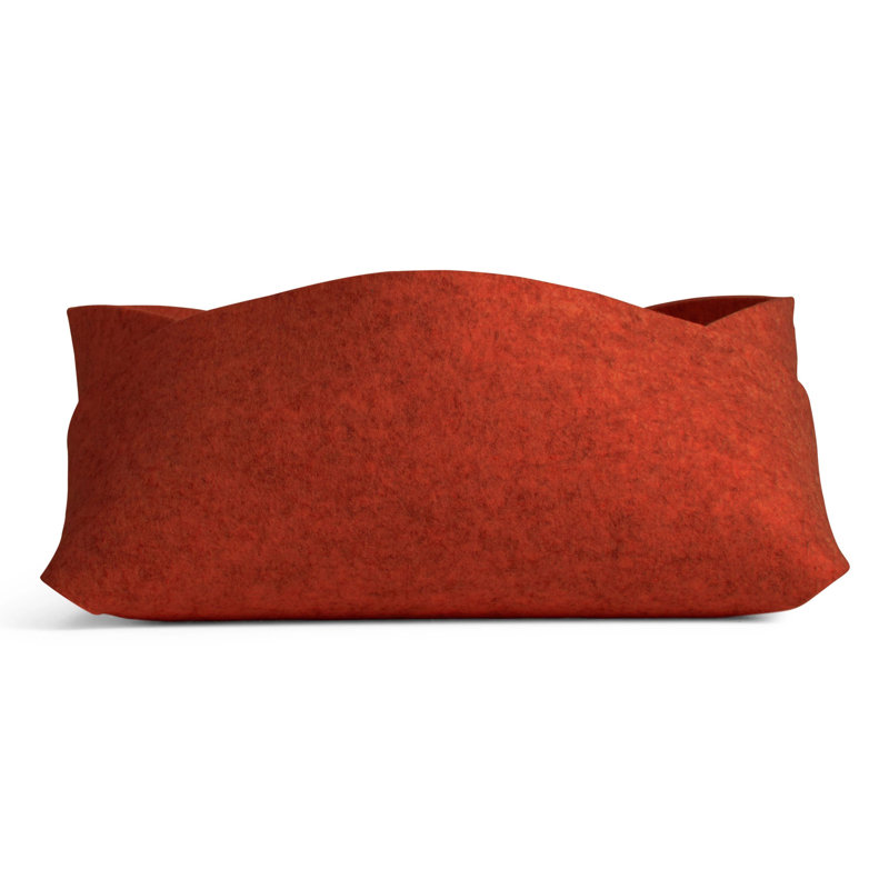 Double Tuck Decorative Basket, 7" H x 19" W x 16" D, Tomato