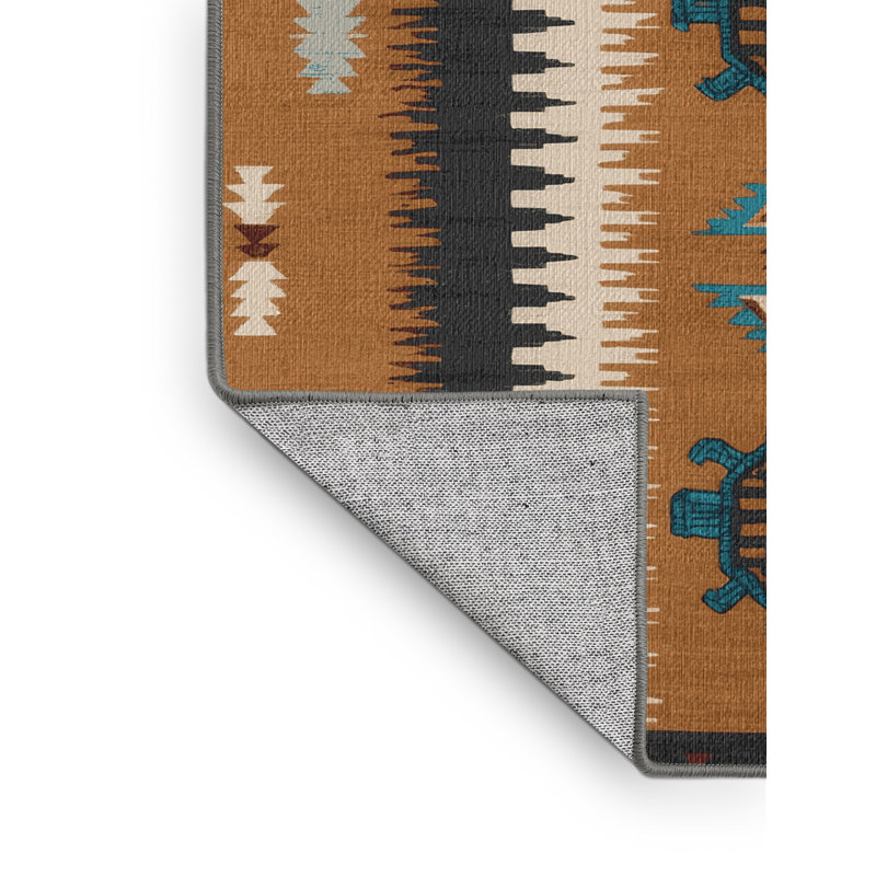 Washable Desert Tortoise Southwestern Area Rug, Rectangle 8' x 10'