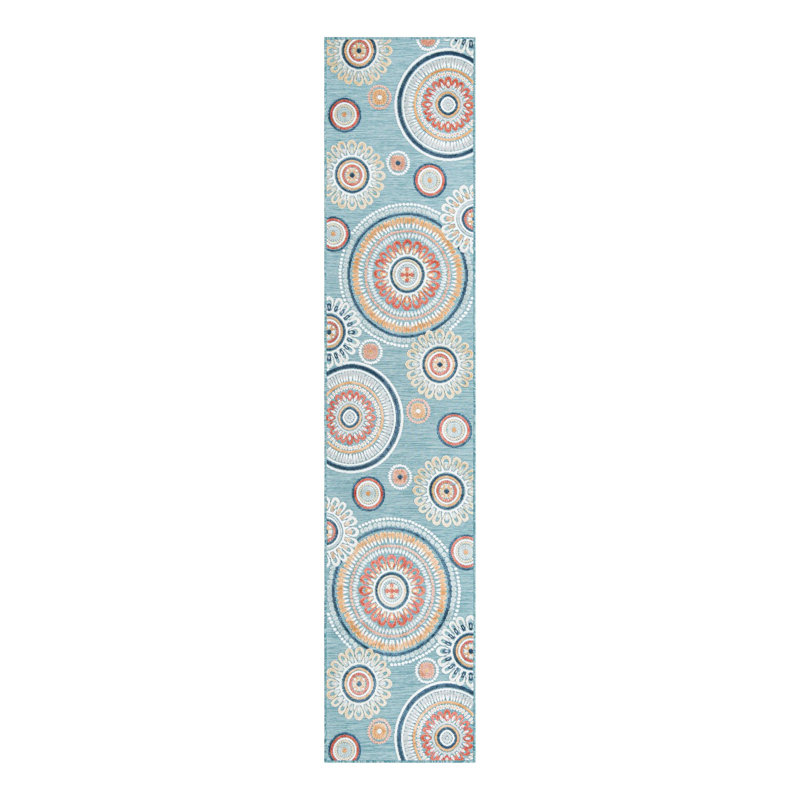 Firman Spiral Wygant Indoor/Outdoor Area Rug, Runner 2'7" x 12'