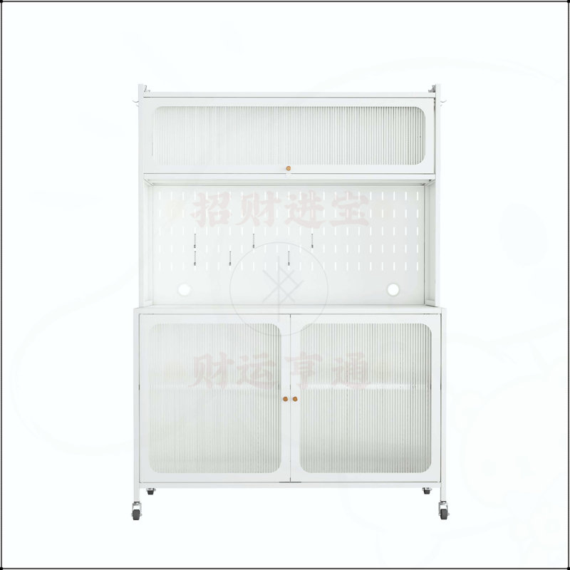 Grand garde-manger avec portes en verre et tablettes réglables, parfait pour un rangement élégant et fonctionnel