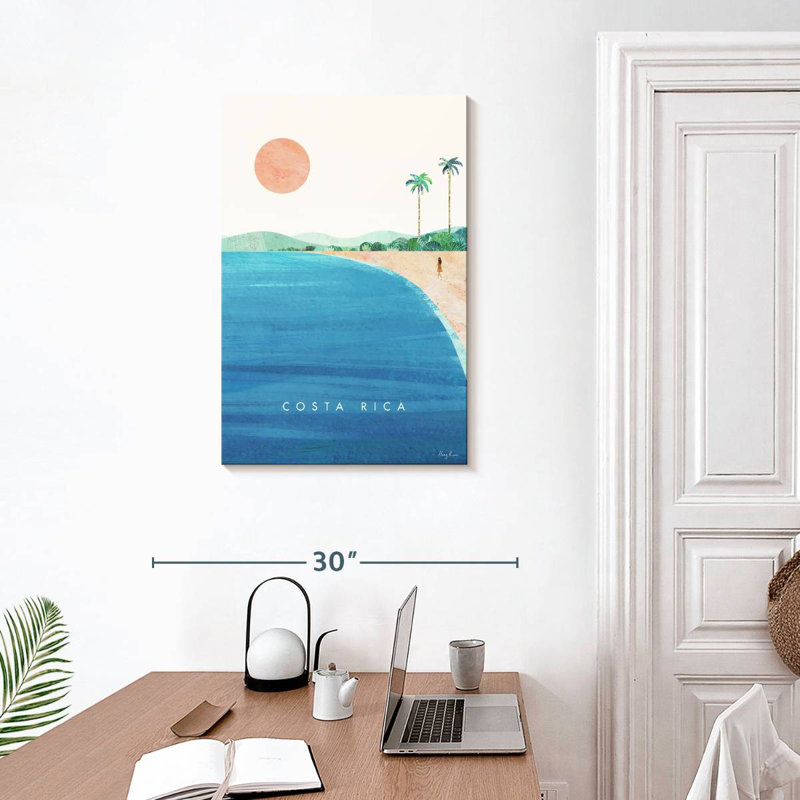 Affiche de voyage rétro Aime, Costa Rica, H 30 po x l 20 po