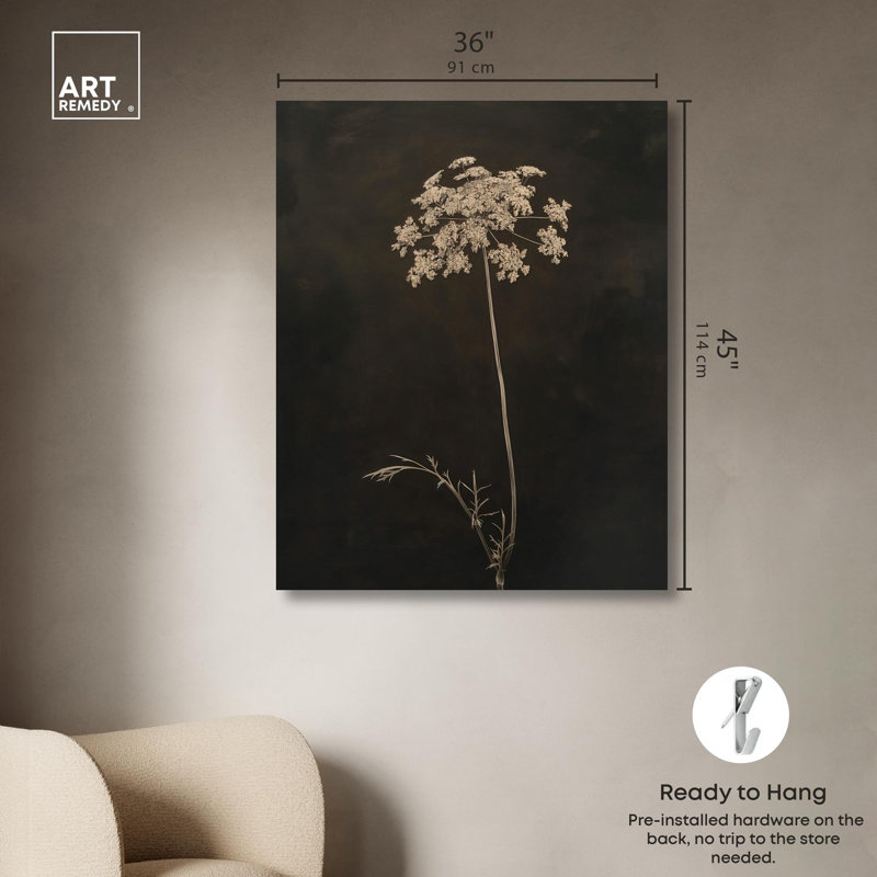 Starlit Bloomfall Canvas Gothic Botanicals par Art Remedy, H 45 po x l 36 po, Toile tendue