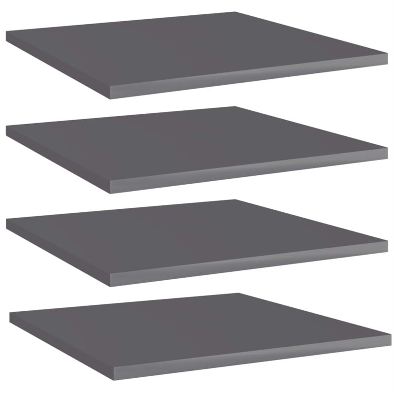 Tablettes flottantes étagères murales, Gris à haute brillance, H 0,6 po x l 15,7 po x P 15,7 po