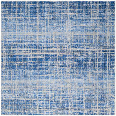 Riebe Abstract Blue/Silver Area Rug