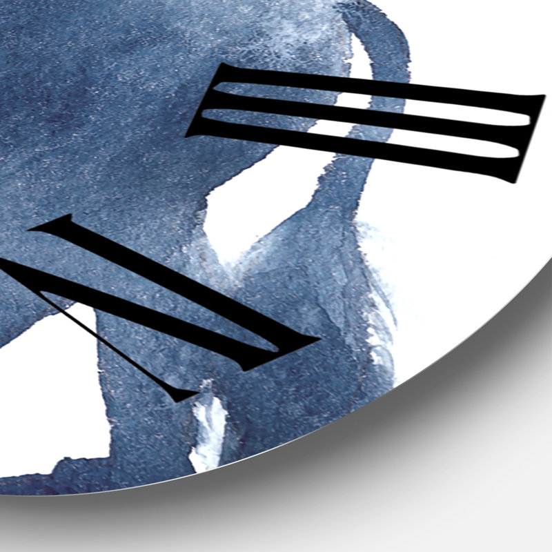 Silhouette de bison bleu marine - horloge murale campagnarde, Grand