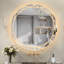 Miroir rond de salle de bain à DEL - températures de couleur réglables et conception murale antibuée-203890682