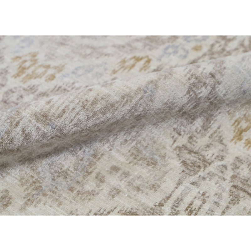 Hand-Knotted High-Quality Cream/Brown Area Rug