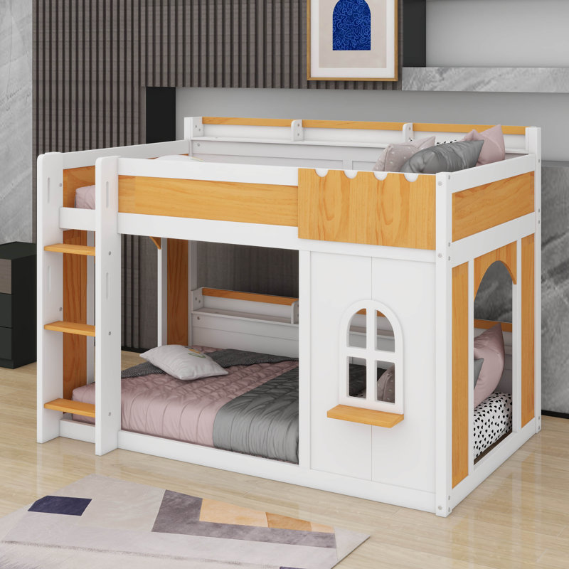 Twin Over Twin Bunk Bed With Shelves