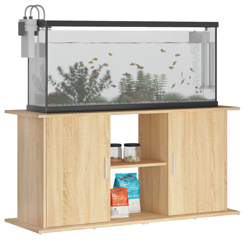 vidaXL Aquarium Stand Engineered Wood, Sonoma Oak, 22.8" H x 47.6" W x 16.1" D