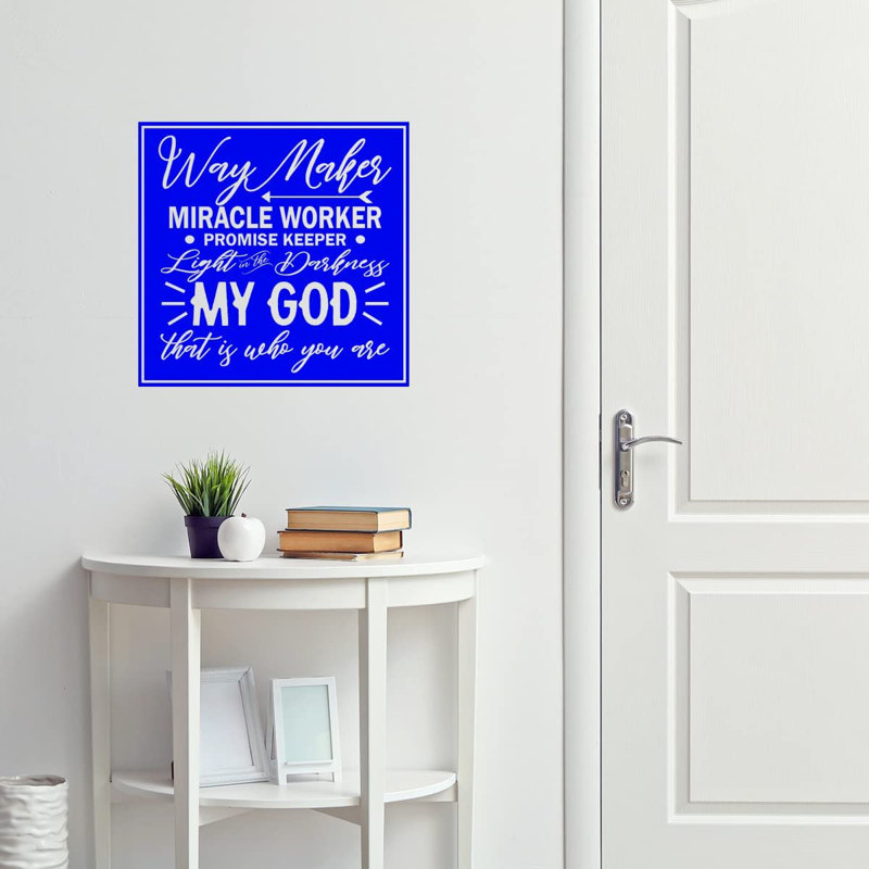 Adhésif décoratif citation inspirante, H 13 po x l 13 po, Bleu