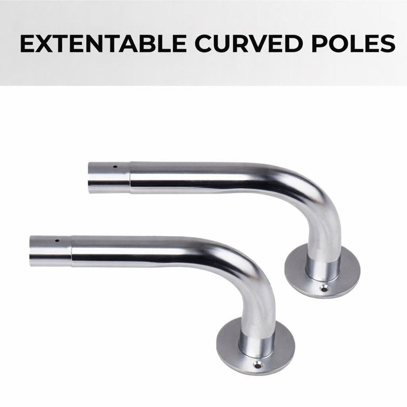 Aspire Homeware Adjustable Blackout Curtain Rod With Hardware Accessories, 160cm – 300cm, Chrome