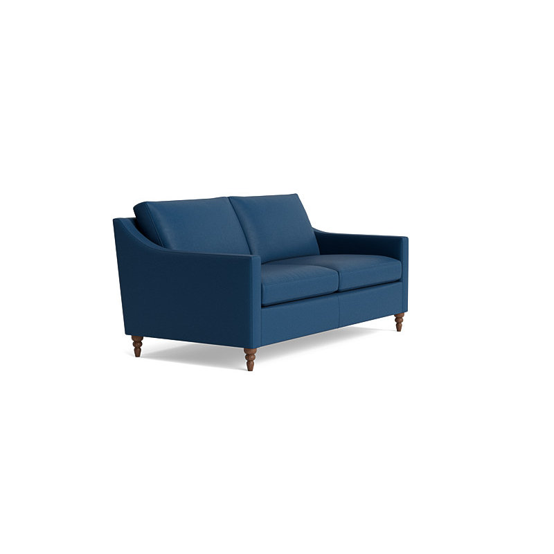 Vera Loveseat (70"), Walnut Finish (Turned), Navy