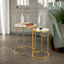 Nest of Gold Glass Round Side Tables, End Table Set, Glass Nesting Tables , Living Room Furniture