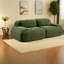 Canapés modulaires confortables, velours côtelé vert olive, espaces de salon modernes